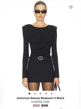 Undress Code American Beauty Black Draped-Shoulder Bodysuit - Revolve